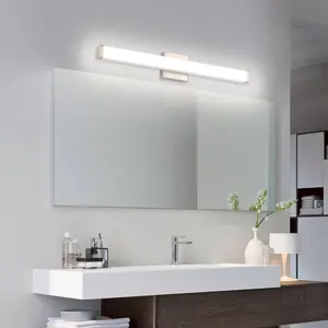 YHTlaeh Modern Bathroom Vanity Light 33.5inch 18W,Brushed Nickel Square LED Bathroom Light Fixture Over Mirror,Brushed Nickel Bar Vanity Light For Bathroom Mirror Restroom(ETL/FCC Certificated,IP44)