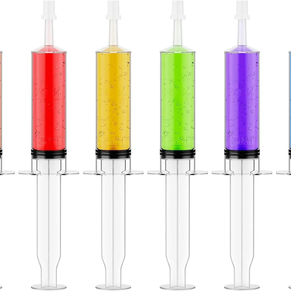 50-Pack 1.5oz Halloween Jello Syringe Cups, Cups with Lids, Lidded Medium Containers, Plastic Shot Glasses, Party Supplies, Perfect for Halloween, Thanksgiving, Christmas Parties