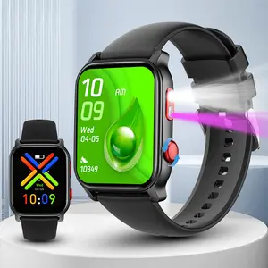 Smartwatch with 1.83-inch Large TFT Screen Fitness Tracker Wireless Calls Pedometer IP68 Waterproof LED Lights for Android Apple Men Women Gifts - Black 300