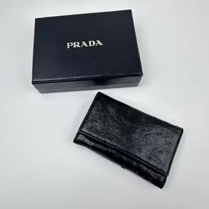 Pre-owned PRADA Ost Key Case Compact Bifold Black CPU0302
