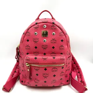 Pre-owned MCM AS SHOWN Clutches & Wristlets HZ 3356 Visetos Stark Red Leather Backpack 26.04.16