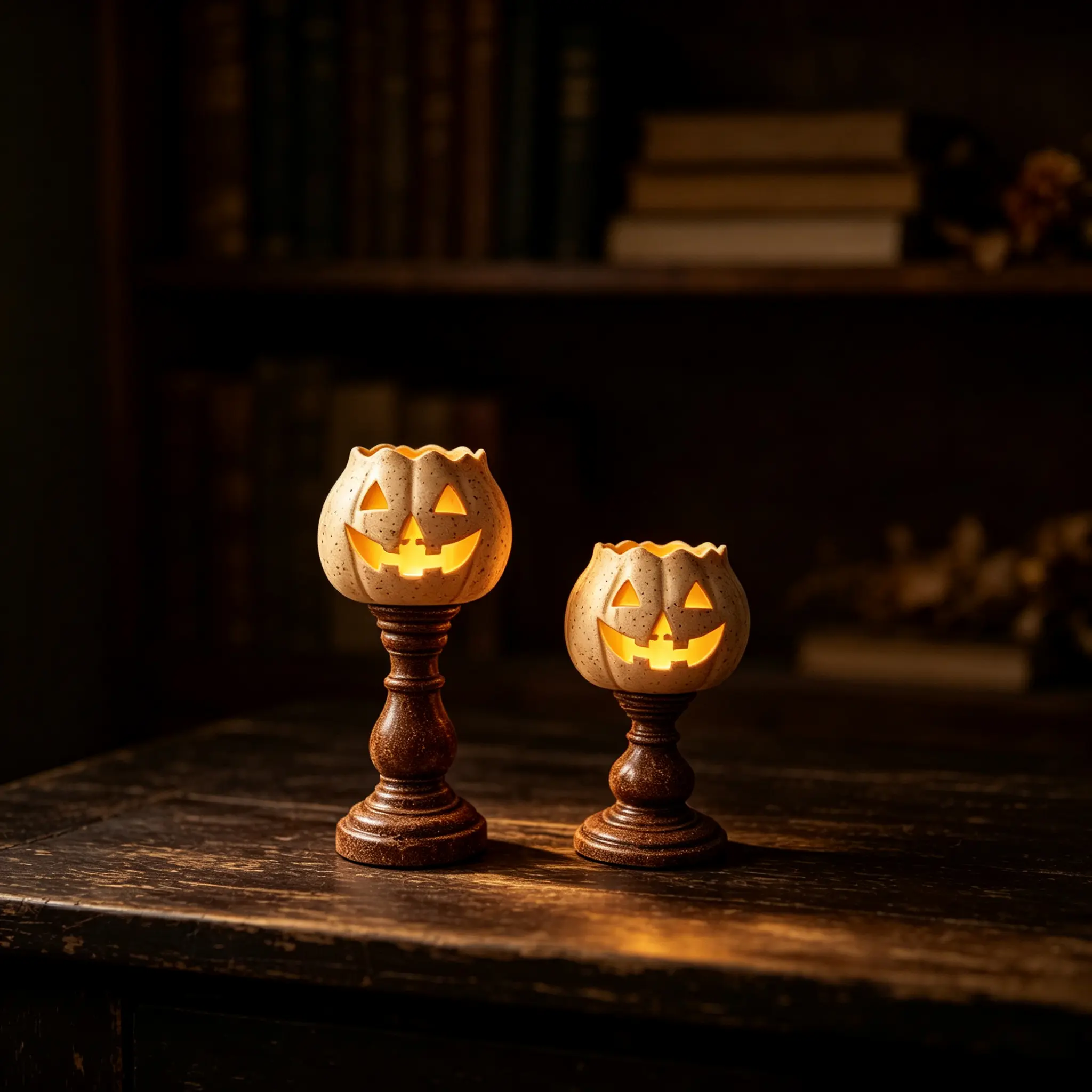 Vintage pumpkin resin candle holder - Decorative item for festive dining table and entranceway to enhance atmosphere