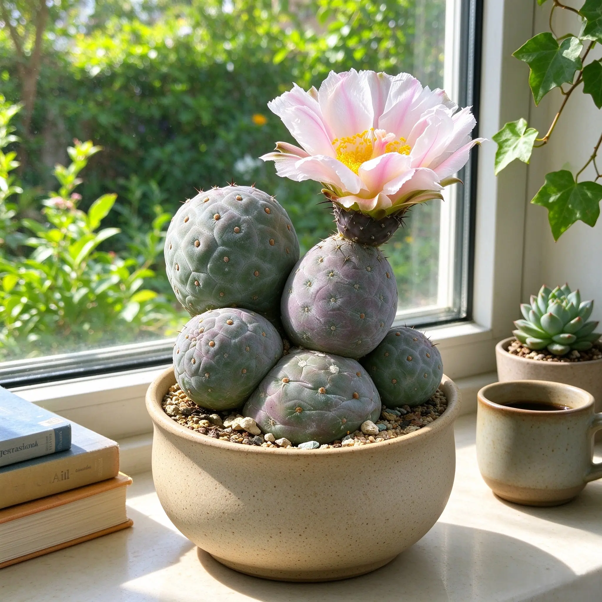 Tephrocactus Geometricus — Rare Geometric Pebble Cactus, Stacked Grey-Green Segments, Collector's Succulent Live Plant