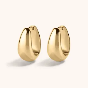 Dewdrop Hoops in Titanium