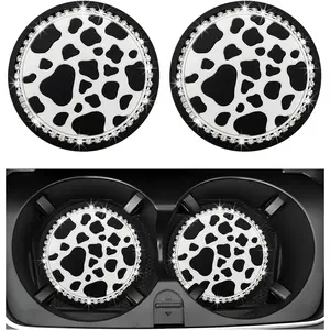 2 count   Cup Coaster, 2.75 Inch Anti-Slip Auto Cup Holder Insert Coaster, Anti Slip Bling Cup Mats with Flower , Universal Interior  Accessories ()