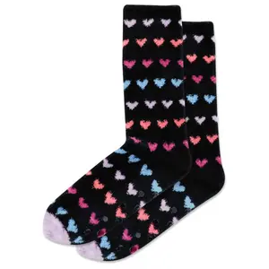 Hot Sox Womens Slipper Heart Non Skid Crew Socks