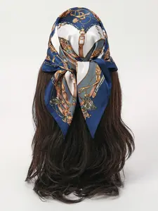 Simple Flower Printed 70cm Square Scarf - New Spring Bandana, Soft Fashion Accessory with Women's Waist Belt for Versatile Wear