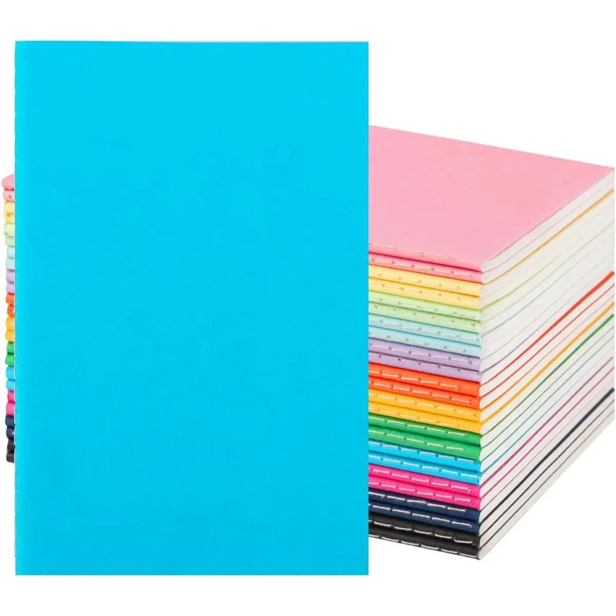 24 Pack Colorful Lined Notebooks for Writing, 8.3x5.5 Inch Journals Bulk | Composition Books, 8.3x5.5 Inch, 60 Pages/30 Sheets Sketchbooks for Office School Travel Supplies (Lined-24 pack, 12 Colors)