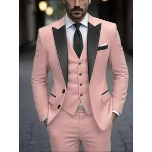 PinkLongSleeveSlimPinstripeFabricSingle-BreastedBusinessCasualSuitSetforPromHomecoming2ButtonSuit2-ButtonSuitMen'sDoubleBreastedBlazerLightweightLinenBlazerSetFitJacquardFloralTuxedoSuitMen'sBlueTuxedoSet