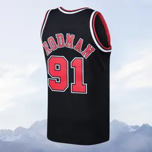 Dennis Rodman Men's Sleeveless stitched Basketball Jersey Black 1997-98 collect