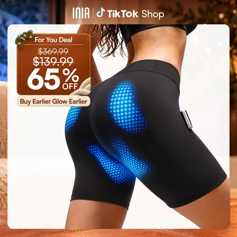 INIA CURVIFY Single Item EMS Microcurr. Sports Fitness Shorts - Booty Lift Shapewear, Multi-Mode Microcurrent, Glutes Sculpting, Pelvic Floor Support, Visible Results in 2-4 Wks