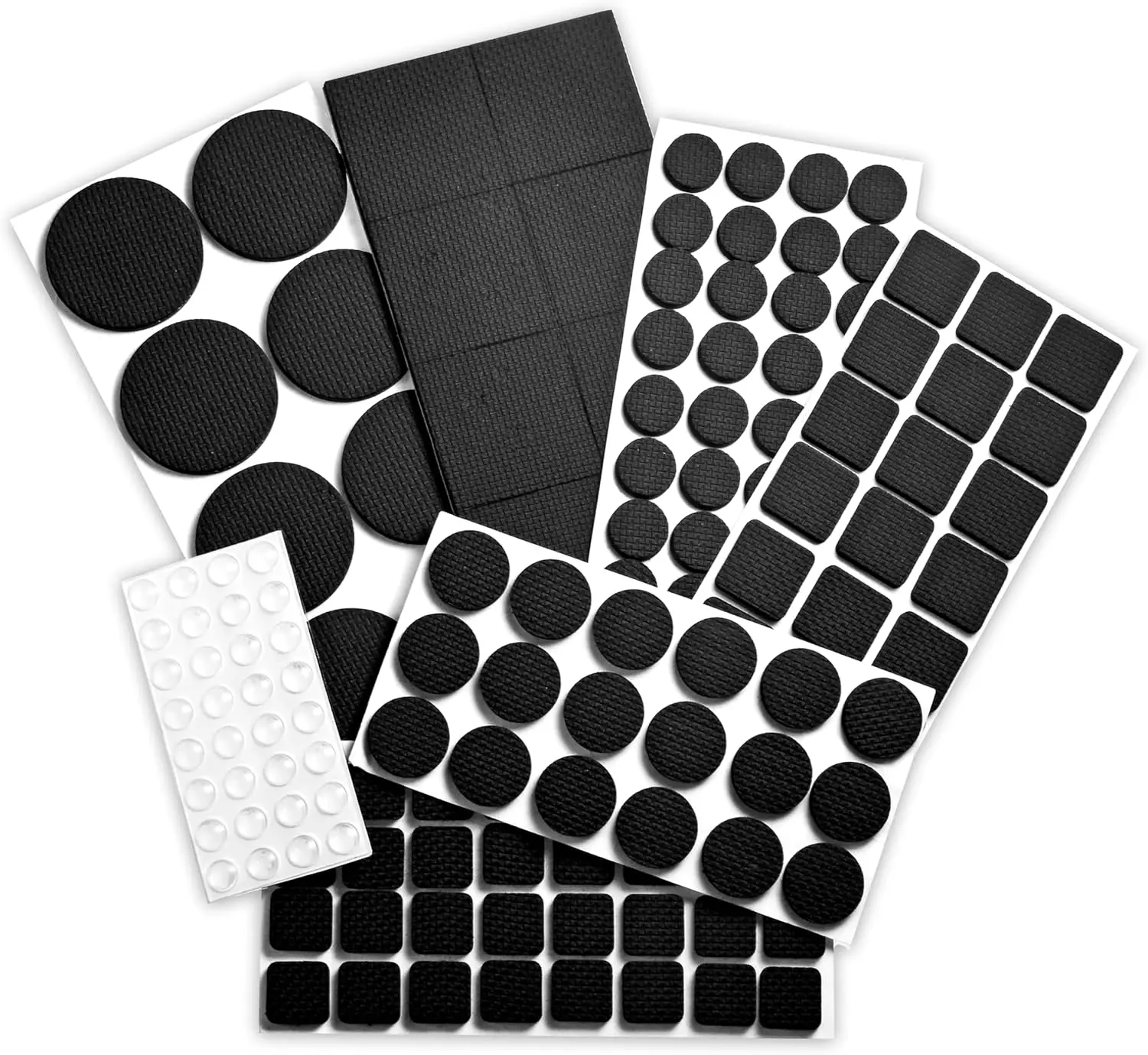 148-Piece Black Adhesive Non-Skid Ring-Shaped Furniture Pads, EVA Material Self-Adhesive, Noise-Reducing Durable Felt Pads for Chairs & Tables, Floor Scratch & Damage Protection, Easy Application No Sticky Residue, Adhesive Furniture Pads