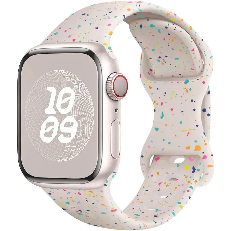 P-WBA033   Sport Bands for Apple Watch Band 40mm 41mm 38mm 44mm 45mm 46mm 42mm iWatch Bands for Women Kids Men,Cute Recycled Plastic Silicone Strap for Apple Watch Series 10 9 8 7 6 5 4 3 SE 2nd Ultra/2 49mm