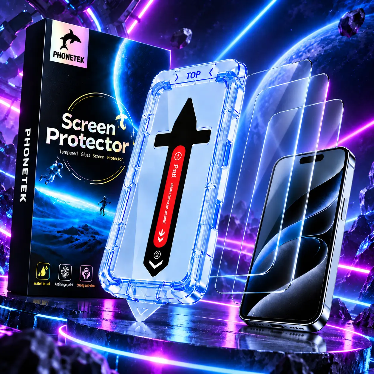 1-Pack  Premium Upgraded PrivacyScreen Protector Dustproof Bubble-FreeDesign Ultra-Clear for iPhone & Samsung