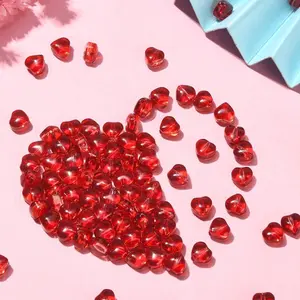 100 Heart Glass Beads, 11mm Romantic Heart Shaped Jewelry Supplies, DIY Friendship Bracelets, Necklaces, Earrings, Gifts, Decorations Perfect for friendship bracelets, woven charm bracelets, couple bracelets, best friend bracelets, necklace pendants