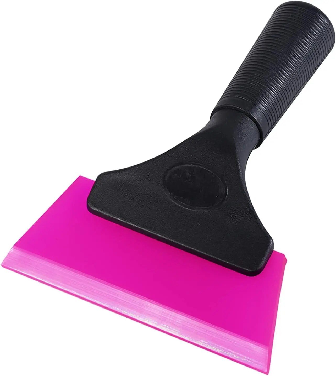Small Squeegee with 5 Inch Pink Rubber Blade Mini Wiper Window Tinting Tools for Mirror Glass Window Cleaner with Non-Slip Handle