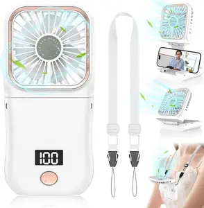 AJGJF Handheld Fan Rechargeable,Portable Fan Battery Operated with LED Display,Mini Small Hand Foldable Fans with Power Bank,4000mAh Travel Personal Fans,Makeup LashFan for Girls Women Kids