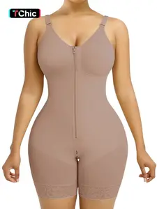 Women's Adjustable Straps Shapewear Bodysuit, High Compression Bodysuits, Fajas, High Compression Shapewear, Tummy Control And Butt Lifting With Zipper, Waist Trainer, Colombian Shapewear, Suitable For Daily Wear Or Sports