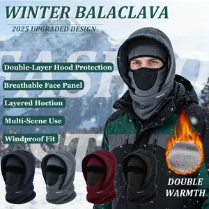 Yomma Ski Mask Fleece-lined Full Face Cover Winter Multi-functional Cold Protection And Warmth Retention Hat - Headgear / Scarf / Face Mask Integrated Hat - Multi-layered With Added Insulation And Thickening