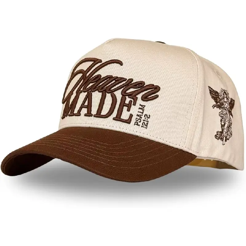 Women's Vintage Christian Trucker Hat with "Heaven Made" Embroidery, Adjustable Cotton Mesh Snapback for Wedding Party Accessories & Outdoor Wear, Adjustable Trucker Hat, Statement Cap, Trucker Style Hat