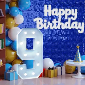 KEQU 4-ft Marquee Numbers, illuminated numbers, used for birthday party decoration, New Year's, Valentine's Day, engagement, graduation decoration, Christmas decorations, wedding supplies. Practical photography props