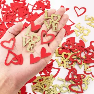 100pcs Red Heart Love Letter Confetti - Valentine's Day Table Decors, Engagement Wedding Mother's Day gifts Decoration, Decorations Supplies