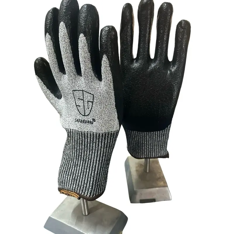12 Pairs Level 5 Cut-Resistant Gloves, High-Dexterity Nitrile-Dipped Gloves with Safeguard Protection