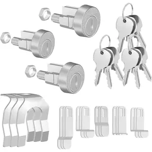 3Pcs L-1172C Mailbox Lock Replacement for C9100 with 9 Keys, Nickel Finish Replacement Lock for USPS Mailbox