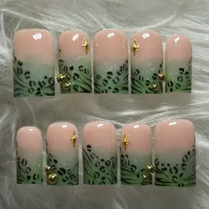 ACRYLIC handmade press ons - Shimmering jungle