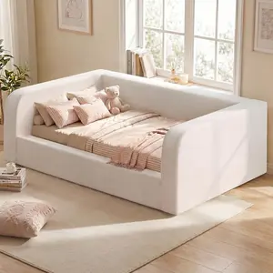 ADORNEVE Twin Size Upholstery Daybed with Soft Rounded Corners 4.7" Fully Cushioned Cloud Bed for Bedroom Living Room Guest Room
