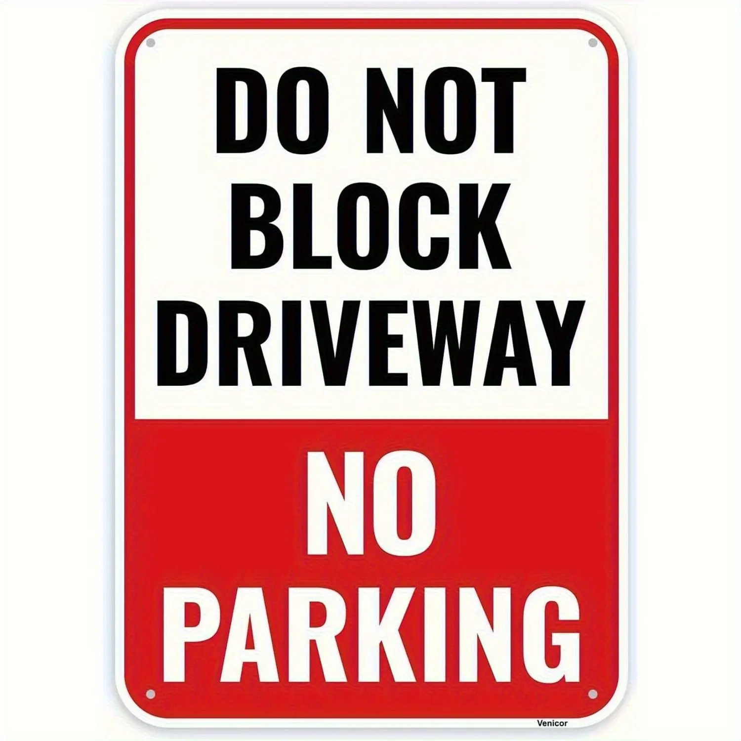 1pc Vintage "No Parking Do Not Driveway" Sign - Heavy-Duty Aluminum Outdoor/ Warning Sign with Large Lettering, Retro Wall-Mounted Driveway Sign Suitable for Home, Business, Holidays (Christmas, Easter, Thanksgiving)