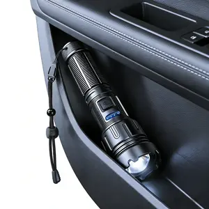 Rechargeable Car Flashlight Magnetic LED Torch Waterproof High Lumens Emergency Safety Linterna for Car Truck SUV Roadside Repair Break Window Hand-Free Flash light