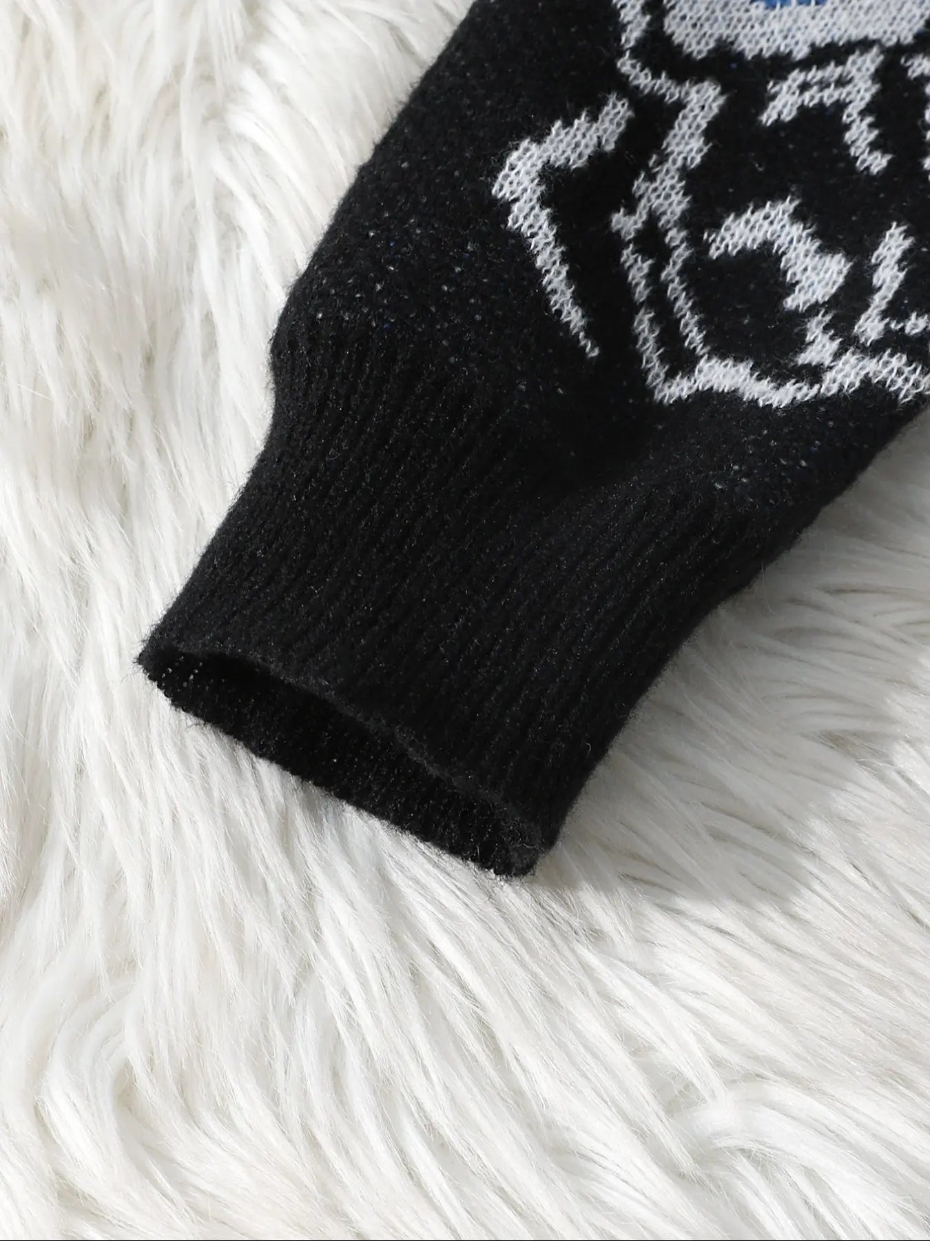 Dragon Roar Jacquard Two-Sided Pattern Pullover Sweater, Casual 