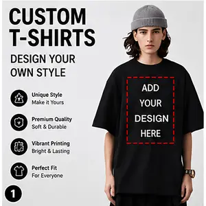 digital print t-shirt Custom Digital Printed Crew Neck T-Shirt, Personalized Photo & Text Custom Short Sleeve Tee, 100% Cotton Unisex Casual Customized Top for Daily Wear & Father’s Day Gift