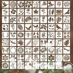 80 Pieces Botanical Stencils Set, Reusable Butterfly & Flower Painting Templates for Painting on Wood DIY Craft Paint Template for Wall Home Decor Card Rock Canvas Drawing Holiday
