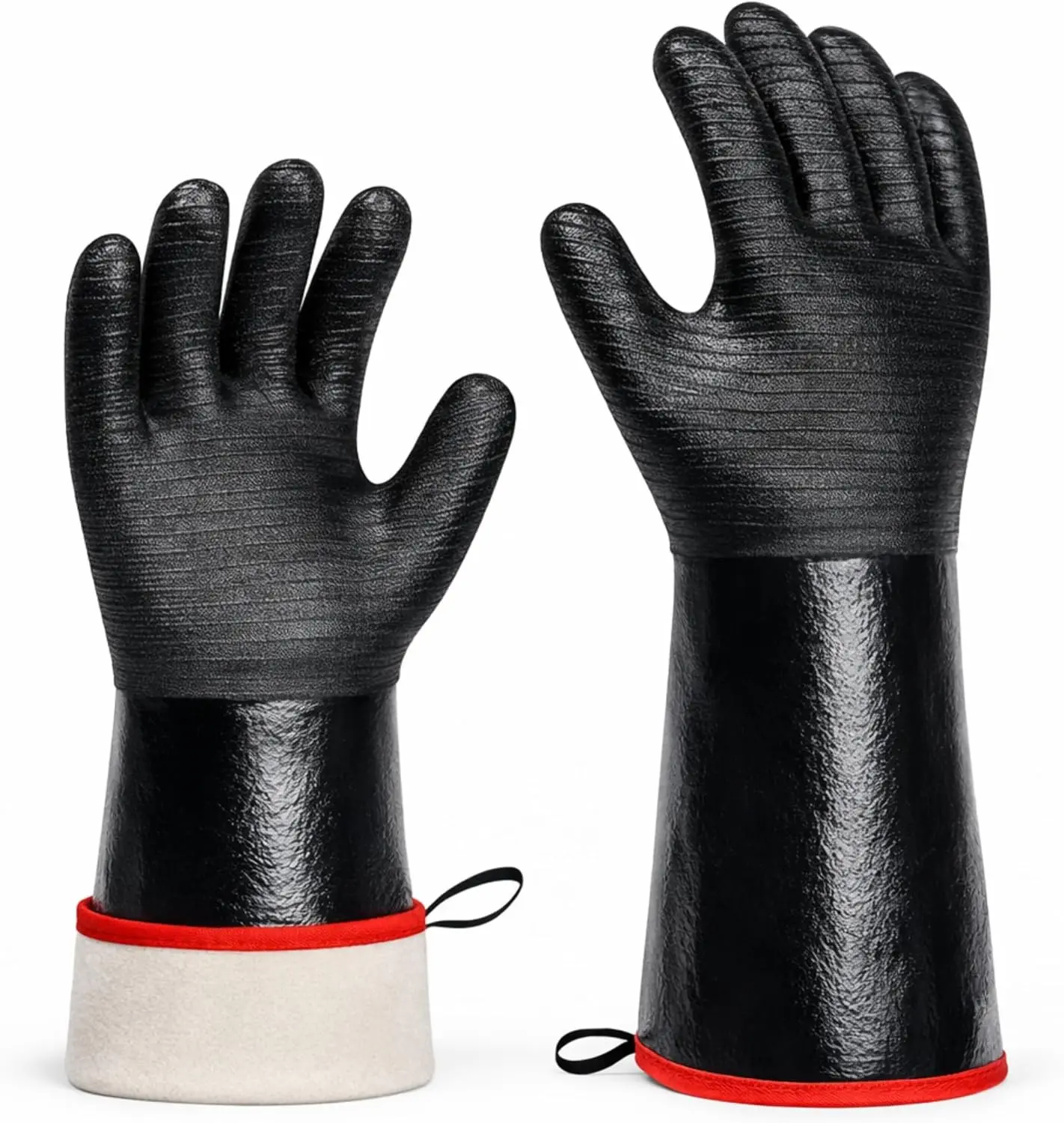 932°F Heat Resistant BBQ Grill Gloves - Oil Resistant Waterproof Cooking Gloves for Deep Frying Turkey, Smoker Gloves Heat Proof for Grilling, Handling Hot Meat Rotisserie, 14" NeopreneGift.