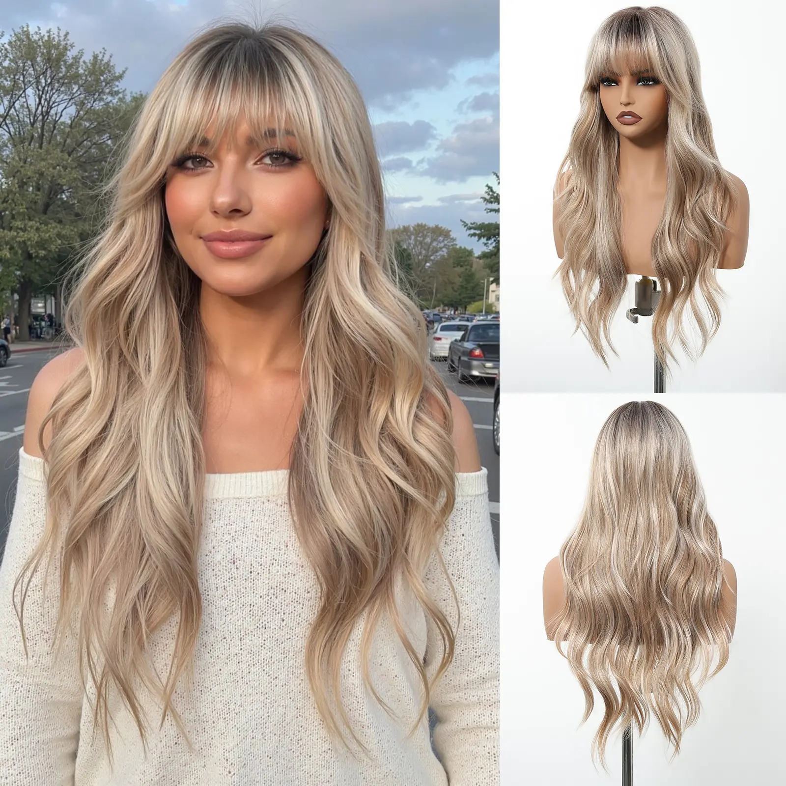 Loni -DWY New Color 24-Inch Long Wave Blonde Mixed Glueless  display picture 1