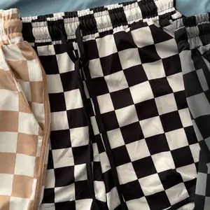 Znacicc Women's Checkered Drawstring Elastic Waist Casual Shorts  Comfortable Everyday Wear- Chic, Bottom