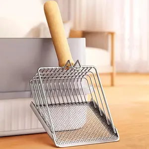 Integrated Pet Waste Stainless Steel Scoop, Cat Dog Litter Scoop, Litter Box Scooper, Pet Feces Cleaning Tool, Convenient and Durable Design