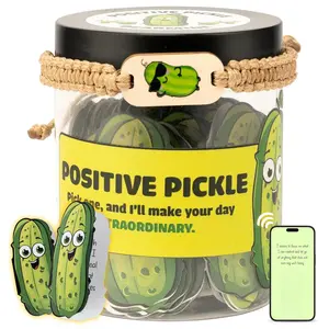60 Positive Pickle Cards Jar, Affirmation Cards For Women, Teens, Emotional Support, Back To School Gifts For Teachers - Students, Gifts For Women, White Elephant Gifts, Teen Girl Gifts Trendy Stuff