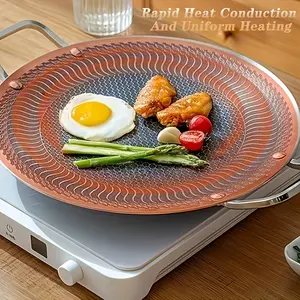 Stainless Steel Outdoor Barbecue Plate, Barbecue Grill Pan, Camping & Home Use, Compatible with Induction Cooktops, Gas Stoves, Electric Stoves, Indoor or Outdoor Barbecue
