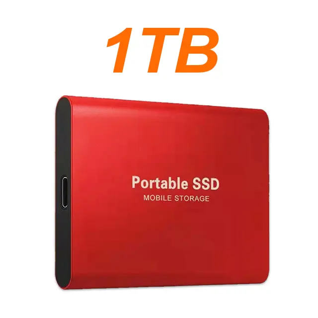 Aluminum Alloy Portable SSD - 1TB/2TB Options, USB3.2 & Type-C High-Speed External Drive, Quiet Operation, 7.5*5.5*1cm, exFAT Format, Android/PC/Mac Daily File Backup & Data Transfer Storage, Laptop, Smartphone