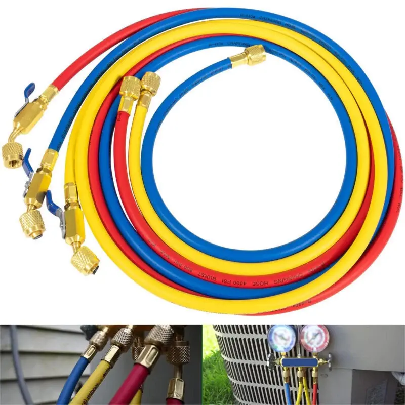 Premium 29986 Plus II Refrigerant Charging Hose, 1/4" Hose with Compact Ball Valve End for Household Appliance Parts & Accessories