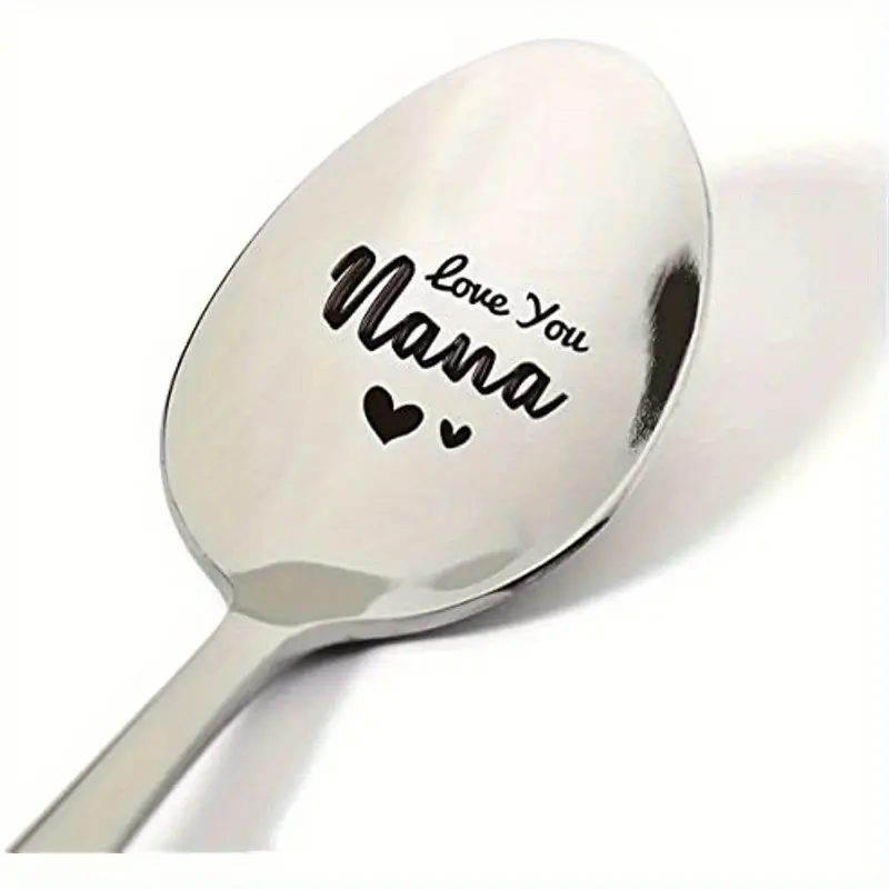 Nana Gift Coffee Dessert Spoon, Tea Spoon, Stainless Steel Engraved Love You Nana Spoon, Women Birthday Mother's Day Valentine's Christmas Unique Spoon Gift
