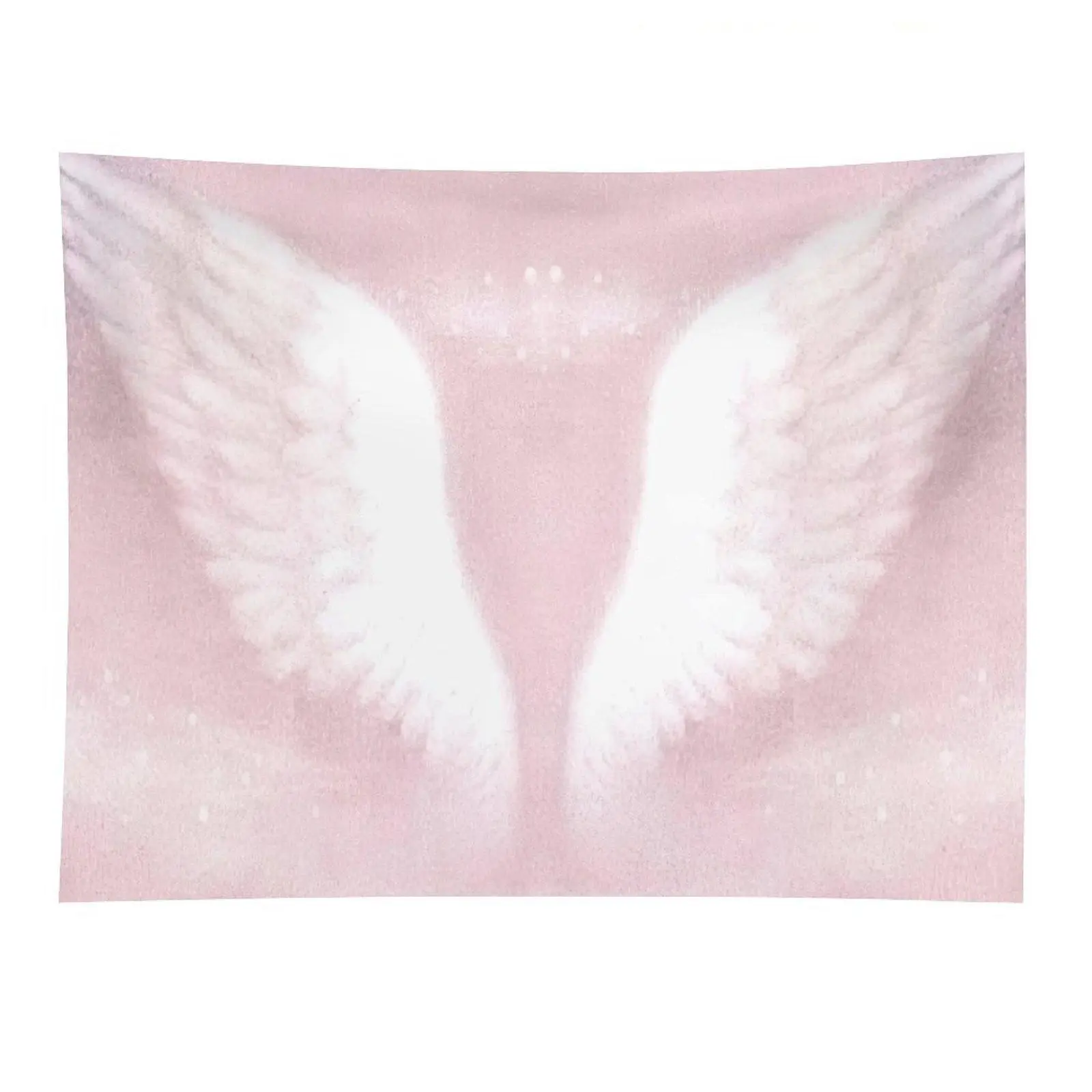 Pink Angel Wings Tapestry Soft Celestial Feather Dreamy Wall Hanging Decor