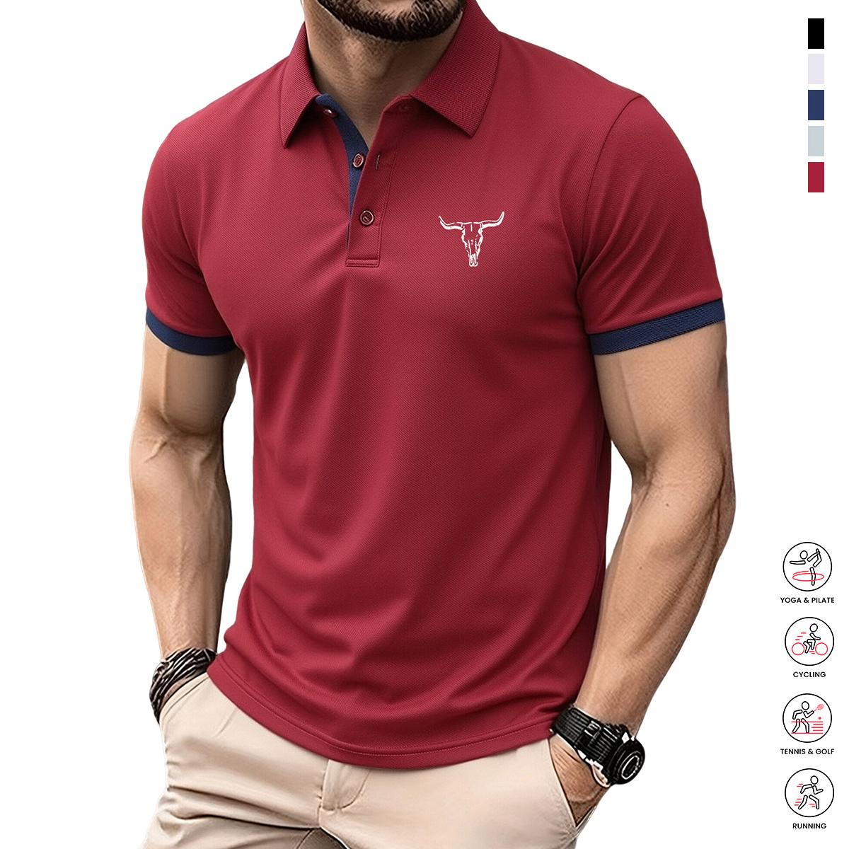 5-piece set of lightweight men’s short-sleeve polo shirts, available in various colors; suitable for everyday wear, casual outfits, and workwear.