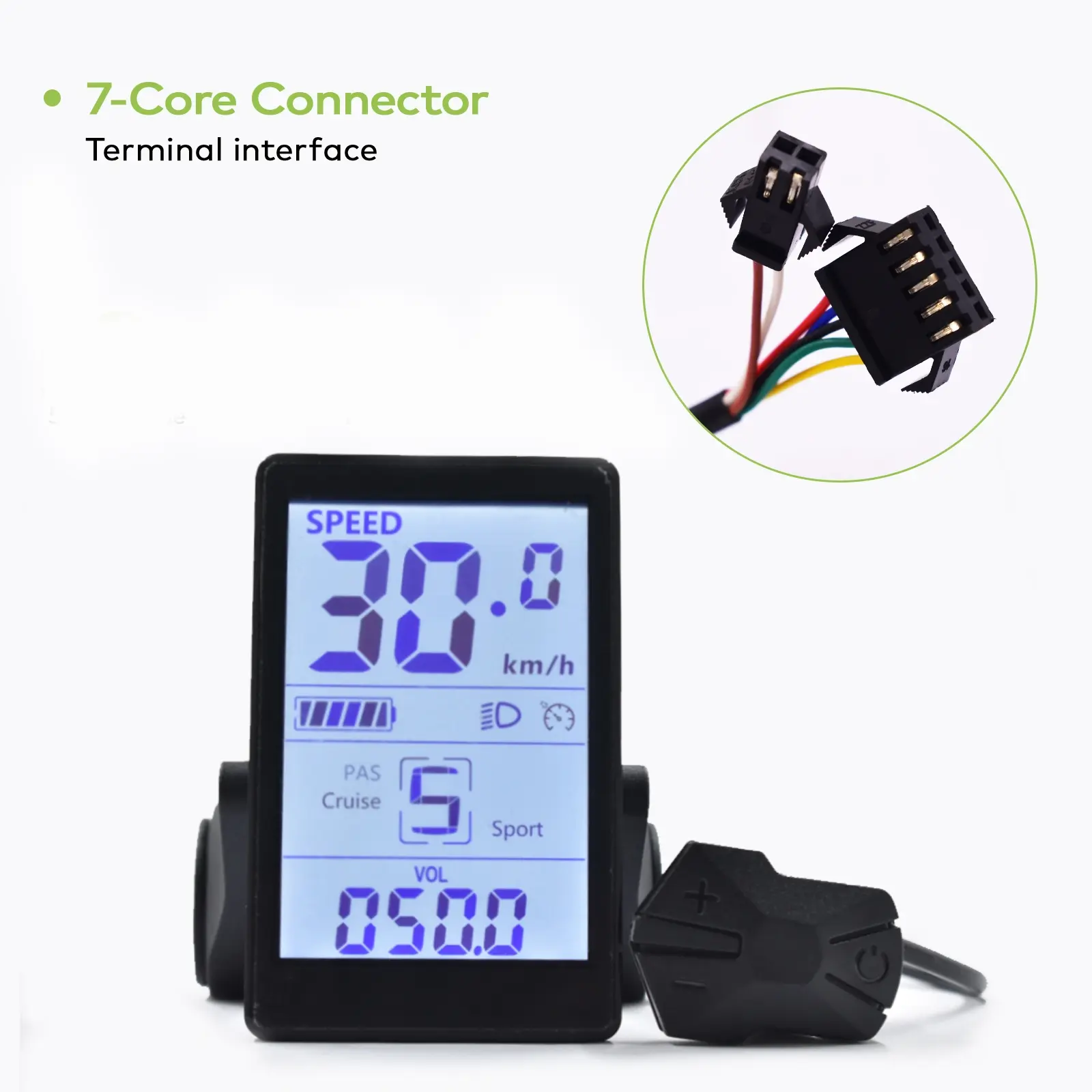 M6h Sm7pin Bicycle LCD Display Instrument for Uart 2 Protocol, Waterproof Electric Bike Controller, USB LCD Panel for Mountain Bikes