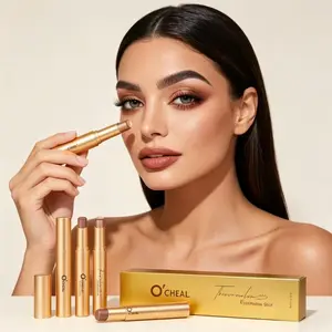 2-in-1 Gradient Cream Eyeshadow Stick - Smooth, Bronze, Waterproof, Long-Lasting, Matte & Shimmer, Smudge-Proof Natural Nude Eye Makeup Crayon for Beginners, Daily Use Eye Pencil