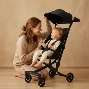 Baby Umbrella Travel Stroller for 6 Months-4 Years, 9.48lbs Lightweight, Ultra-Compact, 1-Hand Fold, Airplane Carry-On Size, Reclining Seat (Black), Umbrella Stroller