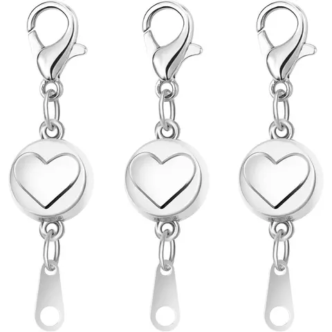 S925 Sterling Silver Magnetic Charm Jewelry Connectors - Cylindrical Design Versatile Closures, Gold Converters for Necklace Making Supplies (Set of 3)